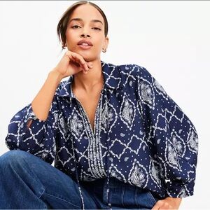 LOFT Navy Blue Women's Top